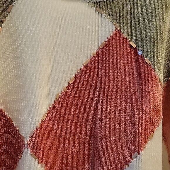 Alfred Dunner vintage argyle sweater Chenille 2x Super Soft Excellent! - Picture 3 of 5